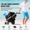 VEVOR Beach Dolly with Big Wheels for Sand, 29.9" x 15.4" Cargo Deck, w/ 12" Balloon Wheels, 165LBS Loading Capacity Folding Sand Cart - 3 of 4