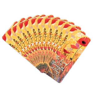 Dicksons Floral Design, The Lord is My Strength - Psalm 118:14, Red/Yellow 6.25 x 2.6 Inch Laminated Paper Bookmark; Pack of 12 - 1 of 2