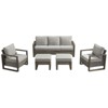 Gymojoy 5 Pieces Outdoor Patio Sofa Club Chair with Ottoman Set - 3 of 4