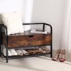 Homhougo Vintage Shoe Storage Bench, Industrial Indoor Entryway Shoe Bench, Lift Top Shoe Organizer Cabinet Brown - 3 of 4