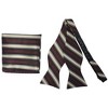 Men's Stripes 2.75" x 4.75" Adjustable 16" - 20" Freestyle Self Tie with Hankie Set - 2 of 4