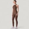 Anna-Kaci Active Women's High Neck Sleeveless Activewear Jumpsuit with Back Cutout and Front Zip Closure - 2 of 4