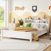 YOOCOZZ Full Pine Wood Bed with Bookcase Headboard and LED Motion Sensor Light - 2 of 4