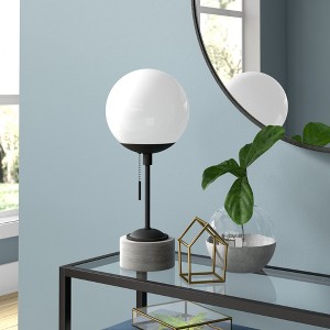 Hudson and Canal 17.75" Tall Table Lamp with Glass Shade - 1 of 4