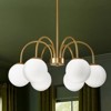 Rennnsan Dormelle 24"W 6-Light Bubble Milk Glass Mid-Century Modern Dimmable Chandelier in Gold - 2 of 4