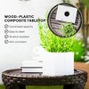 Resenkos Patio Coffee Tables,Patio Tables,18" PE Rattan Patio Side Table with 2-Tier Storage, Composite Wood Top, - 4 of 4