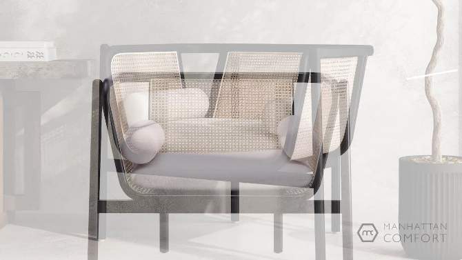 Set of 2 Versailles Accent Chairs Black/Cream - Manhattan Comfort, 2 of 13, play video