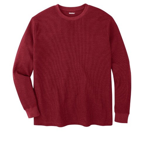 Kingsize Men's Big & Tall Waffle-knit Thermal Waffle Crewneck Tee - Tall -  6xl, Rich Burgundy Red Long Underwear Top : Target