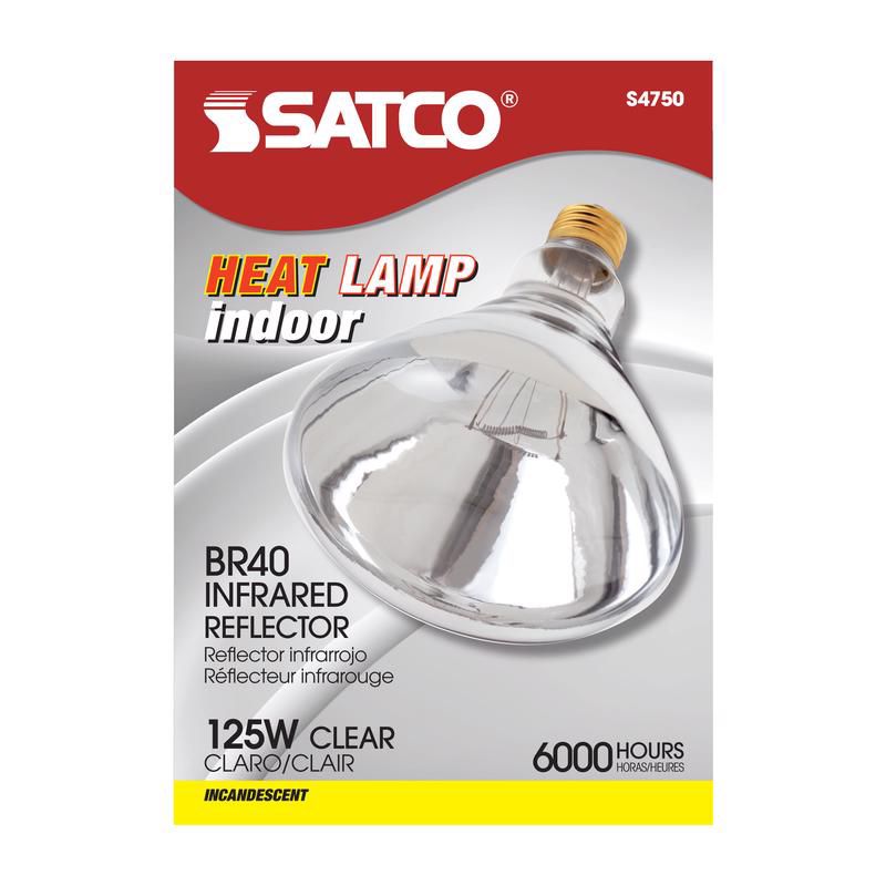 Satco 125 W R40 Heat Lamp Incandescent Bulb E26 (Medium) Warm White 1 pk, 1 of 2