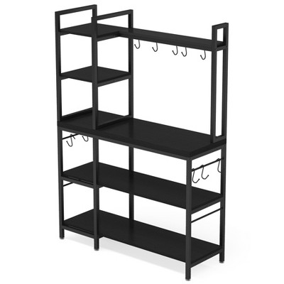 Tribesigns Bakers Rack with Storage for Kitchen 43 Inch Wide Large Racks  Shelves, 5-Tier Tall Utility Shelves Organizers and 10 Hooks