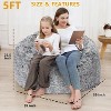 Acekool 5FT Bean Bag Cover – Soft Velvet, Machine-Washable & Storage-Ready for Adults, Giant Round Sofa Cover (Black) - 2 of 4
