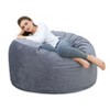 Polyester Composite Fleece Bean Bag Chair Cover - 115Cmx65Cm, 16KG Filling, Adult and Kid Sofa Cover, Grey Dorm Room Chair, Comfortable and Durable - 4 of 4