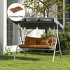 Outsunny Tufted Bench Cushions & Throw Pillows, 4 Piece, Indoor/Outdoor Replacement Bench Seat Pad, Back Cushion & 2 Pillows - 2 of 4