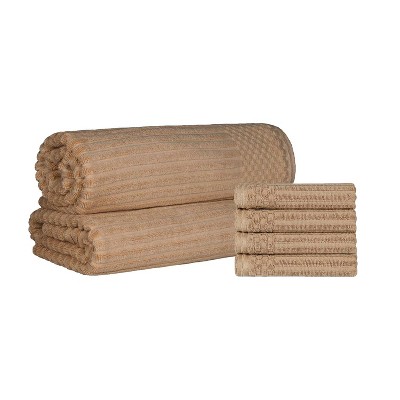 Modern Ribbed Cotton  Assorted Towel Set by Blue Nile Mills