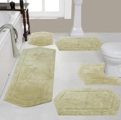 Waterford Collection Cotton Tufted Set of 5 Bath Rug Set - Home Weavers