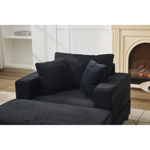 Racxily Chaise Lounge Armchair with Removable Storage Ottoman Accent Sofa Bed Upholstered Sleeper Couch Bed with Pillows - 1 of 4