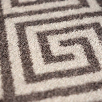 Charcoal Gray Geometric Rubber Backed Indoor/Outdoor Doormat