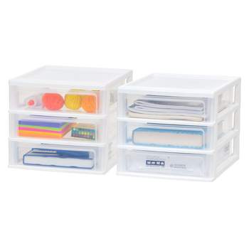 Iris Usa 44qt Plastic Clear Stackable Shallow Storage Drawers Chest Box :  Target