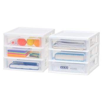 OSteed Desktop Drawers, Plastic Desk Organizer, Stackable Storage Box for  Office, School & Home Collection (2 Small Drawers, White)