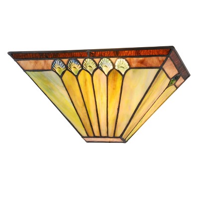 Chloe Lighting Graham Tiffany-Style 1 Light Mission Indoor Wall Sconce 12" Wide