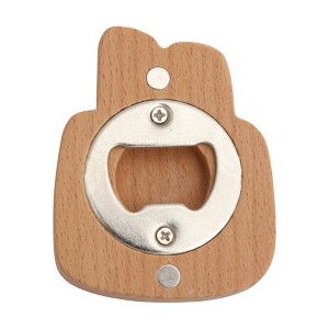 Unique Bargains Bottle Opener Beech Whale Bottle Opener Magnet Wood Light Brown 1Pc - 1 of 4