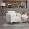 Lirago 33" Wide White Velvet Accent Chair Single Sofa Armchair with 1 Pillow - 2 of 4