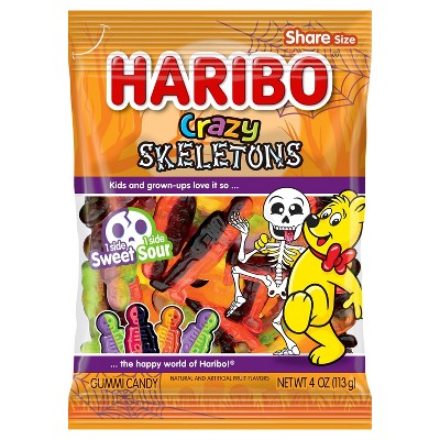 HARIBO Halloween Crazy Skeletons Gummy Candy -  4oz