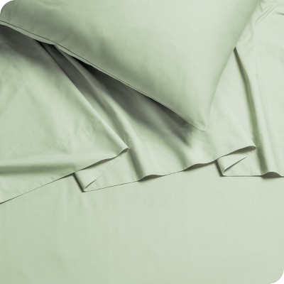 Willow Organic Cotton Percale King Sheet Set in Crisp Green