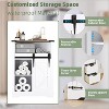 Garvee Bathroom Floor Cabinet with Sliding Barn Doors and 3 Drawers Small Wooden Storage Organizer White, 12"D x 23.5"W x 32"H, white - 4 of 4