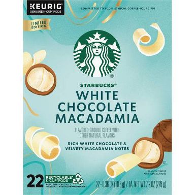 Starbucks White Chocolate Macadamia Nut Light Roast Keurig K-Cup Coffee Pods - 22ct