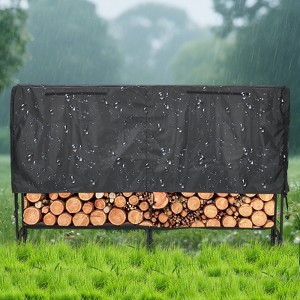 Steel Wood Storage Log Holder with Black Waterproof Oxford Fabric，Firewood Rack with Waterproof Cover, for Indoor & Outdoor Use, Zippered Protection - 1 of 4