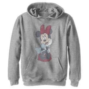 Boy's Disney Distressed Sitting Minnie Pull Over Hoodie - 1 of 4