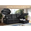 Pull Out Sleeper Sofa,L-Shaped Reversible Sleeper Sectional Sofa Bed with Storage Chaise for Living Room - 2 of 4
