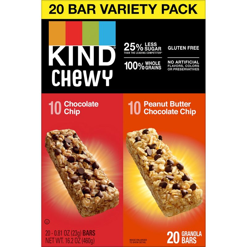KIND Chewy Chocolate Chip &#38; Peanut Butter Chocolate Chip Bars - 16.2oz/20ct, 3 of 6