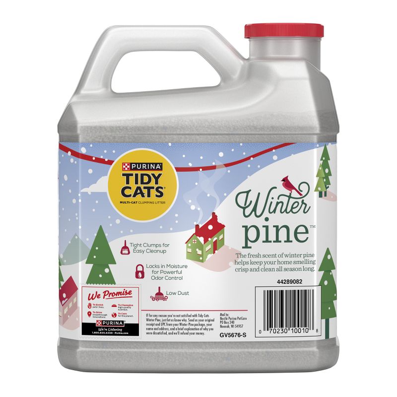 Purina Tidy Cats Winter Pine Holiday Scent Clumping Low Dust Scoop Cat &#38; Kitty Litter - 14lbs, 4 of 8