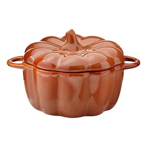 tagltd Orange Stoneware Individual Pumpkin Baker Dishwasher and Microwave Safe 7.0"Lx5.4"Wx4.4"H - 1 of 2