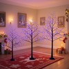 Gulches 3 Pack Halloween Spooky Tree with Purple Lights, 4FT/5FT/6FT Lighted Black Tree - 3 of 4