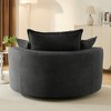 360° Swivel Sofa Chair - Corduroy Accent Barrel Chair with Dual-Layer Cushion & 3 Pillows - ModernLuxe - 4 of 4