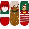 Wrapables Novelty Winter Warm Christmas Fuzzy Slipper Socks for Women (Set of 3), Reindeer - image 3 of 4