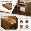 Whisen Modern Nightstand with 2 Drawers, LED Lights and Charging Ports, Large Storage - 4 of 4