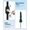 15Ft Rectangular Patio Umbrella with Base Large Patio Umbrella with Crank Handle, UV Resistant, Suitable for Outdoor Markets, Backyard, Poolside-Beige - 3 of 4