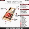 Rev-A-Shelf Kitchen Utensil & Cutlery Pullout Drawer Tray Organizer with Blumotion Soft Close Slides, Wood - 4 of 4