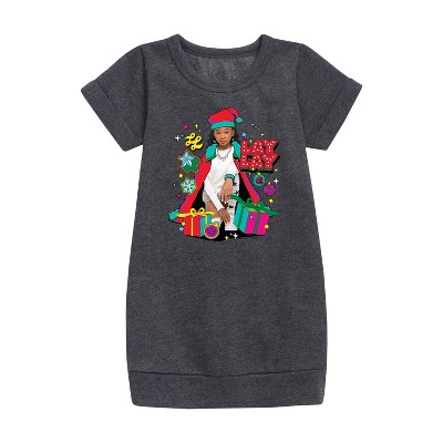 - Nickelodeon - Lay Lay Christmas Presents Graphic Short Sleeve Fleece Dress