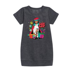 Nickelodeon Lay Lay Christmas Presents Graphic Short Sleeve Fleece Dress - Heather Charcoal - 4T - 1 of 3
