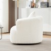 38.2" Swivel Accent Chair pholstered Barrel Sofa with 360° Swivel a Throw Pillow for Living Room, Bedroom-- Frevyn - 3 of 4