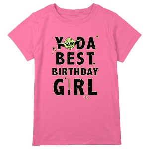 Girl's Star Wars Yoda Best Birthday Girl T-Shirt - 1 of 3