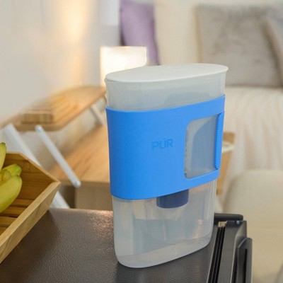 PUR 8 Cup Slim Water Filter Pitcher for Fridge Blue