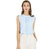 INSPIRE CHIC Women's Ruffled Curved Hem Business Office Vintage Sleeveless Blouse - 2 of 4