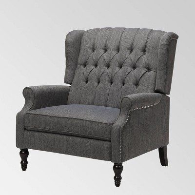 Apaloosa Oversized Wingback Press-Back Recliner Charcoal - Christopher Knight Home