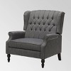 Apaloosa Oversized Wingback Press-Back Recliner Charcoal - Christopher Knight Home: Tufted, Nailhead Trim, Wood Legs - 2 of 4